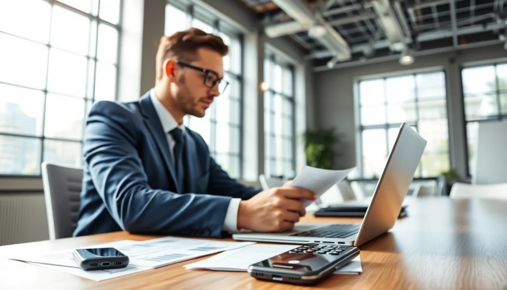 신용카드 현금화를 분석하는 전문가의 사무실 모습