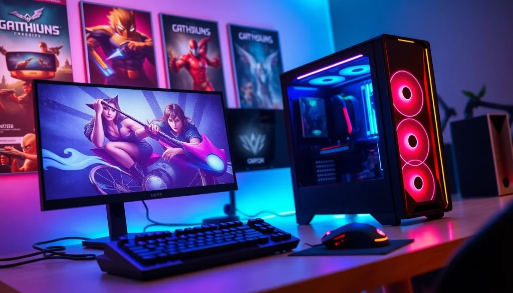 Experience the excitement of gaming with RR 88's vibrant gaming setup.