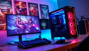 Experience the excitement of gaming with RR 88's vibrant gaming setup.