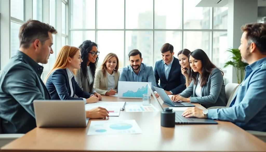 Engaged team discussing strategies with Quickplus Business Consultants for company setup in Dubai.