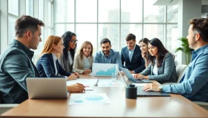 Engaged team discussing strategies with Quickplus Business Consultants for company setup in Dubai.