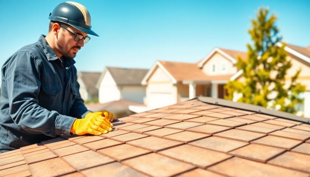 Showcasing Twin Shield Roofing contractor assessing quality roofing solutions for residential properties.