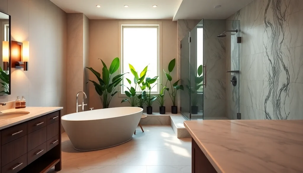 Transform your space with our bathroom remodeling service featuring modern design elements.