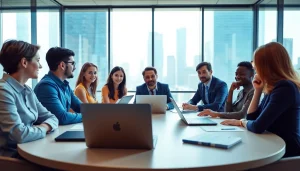 Engage with professionals at https://www.elitetranslingo.com in a modern business meeting.