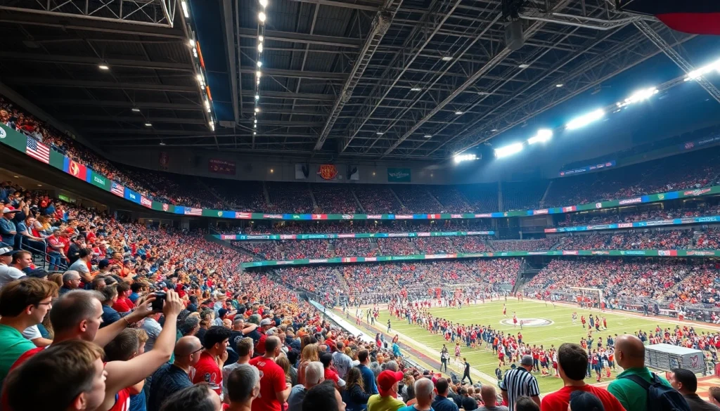 스포츠중계에서 경기를 즐기는 열광적인 팬들의 모습