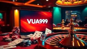 Engage with VUA99’s exciting online gambling scene featuring vibrant casino elements.