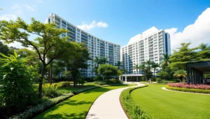 Showcasing the Tampines St 95 EC, a modern executive condominium amidst lush greenery.