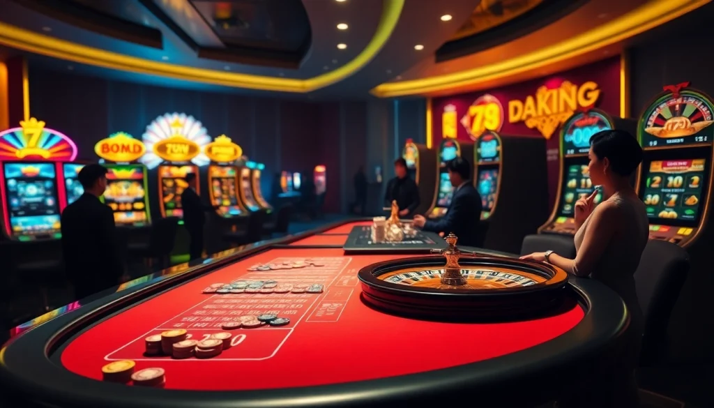 Join the excitement at https://79king2.sa.com/ with thrilling slots, poker chips, and a professional casino table.