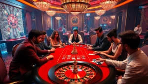Experience the thrill of gambling as players engage in vào shbet không bị chặn at an elegant casino table.