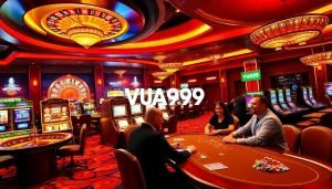 Engaging players at VUA99 casino tables filled with excitement and luxury.