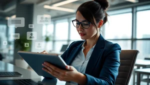 Learn what is a CRM for WhatsApp with a professional analyzing customer relationships data.