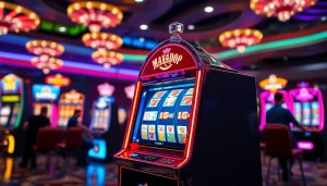 Putar gulungan matador168 slot dengan latar yang menarik di kasino.