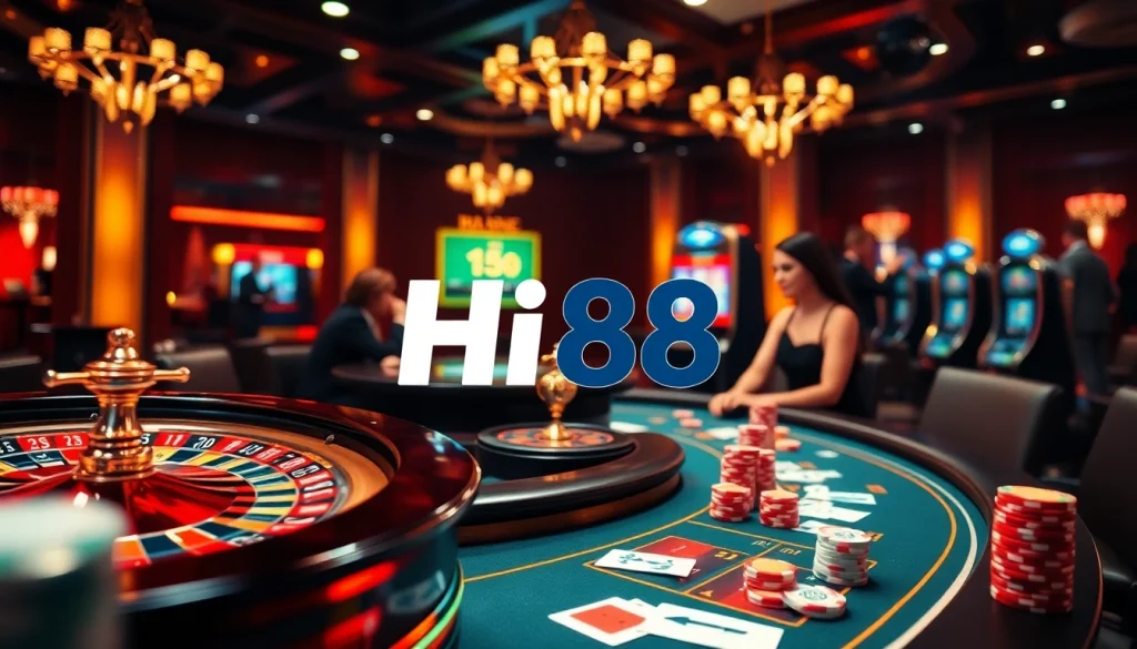 Experience high stakes excitement at Hi88's premium online casino with vibrant games and professional atmosphere.