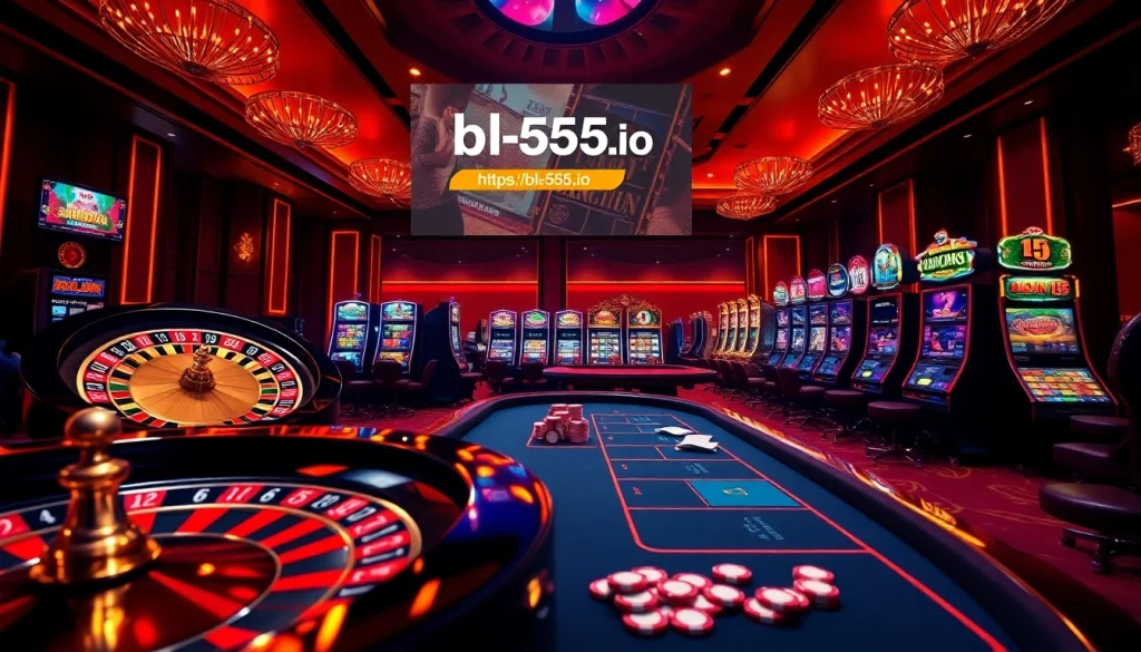 Engaging in thrilling games at https://bl-555.io/, featuring a roulette wheel and poker table.