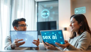 Interactive setting showcasing users discussing sex ai with a digital companion.