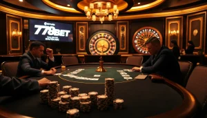 Engage with the latest 789BET khuyến mãi offers at a luxurious casino poker table.