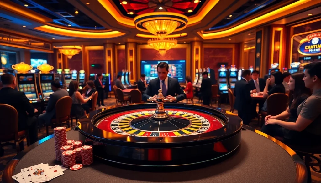 Engaging players at a luxurious casino roulette table, showcasing 주소모음 elements for improved gambling strategies.