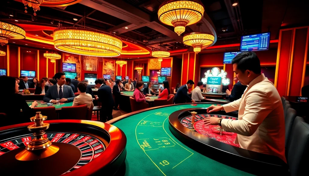 Engaging players at MM88 Tokyo's professional online casino with vibrant roulette and poker elements.