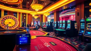 Engaging casino scene depicting 소액결제 on poker tables and vibrant roulette wheels enhancing the gambling experience.