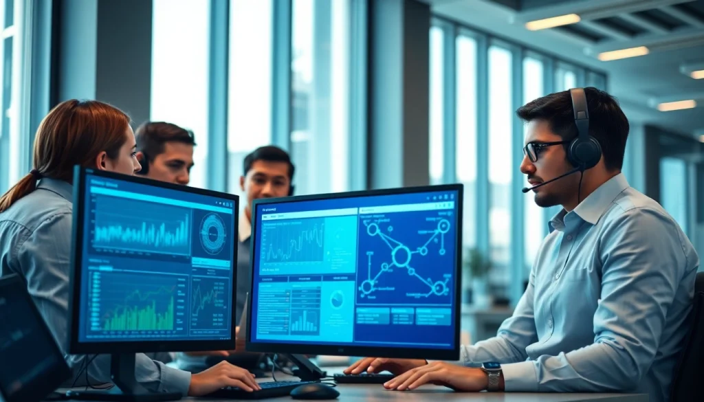 Showcasing a professional team providing managed it support services in a modern office environment.