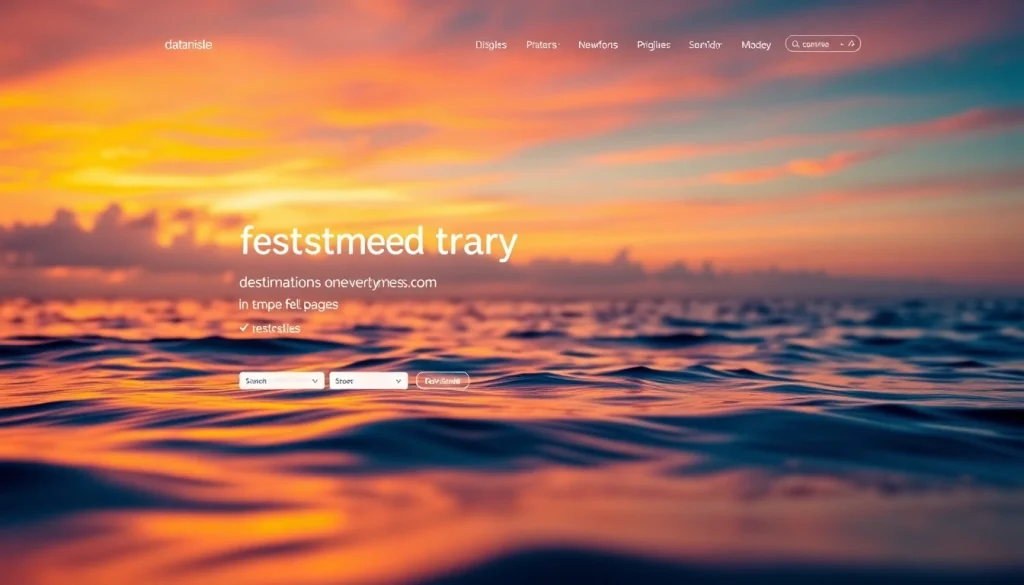 다양한 여행 옵션을 제공하는 datanisle.com의 매력적인 웹사이트 초기 화면