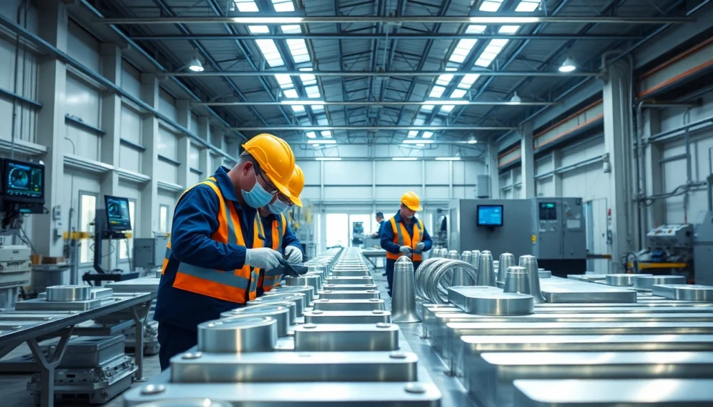 Aluminum chromating Malaysia process with technicians applying coatings in a modern facility.