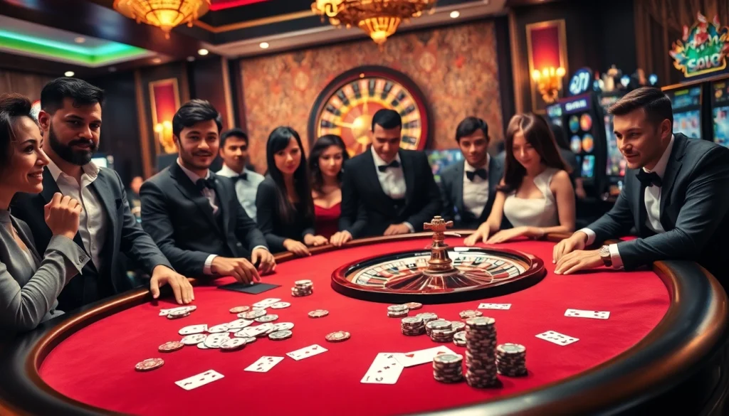 Engage in thrilling casino action at hi88.photo with an elegant poker table scene featuring vibrant gambling elements.