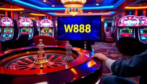 Trải nghiệm cảm giác cá cược trực tuyến đầy hứng khởi với liên kết W88 được thể hiện trong bầu không khí sòng bạc sang trọng.