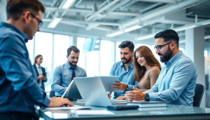 IT Dienstleister Wien bietet innovative IT-Lösungen in einer modernen Büroumgebung.