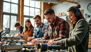 Students learning practical skills at a Trade School In Tennessee.