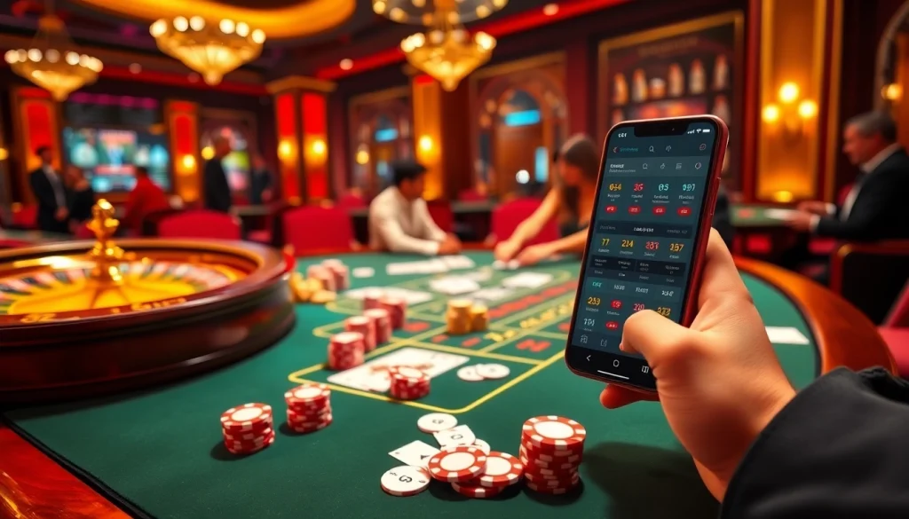 Người chơi Bet Vip tham gia một ván poker đầy hồi hộp tại bàn casino sang trọng, chất đầy chip và bài.