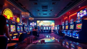 Engaging players enjoying diverse online 슬롯 experience in a vibrant casino setting.