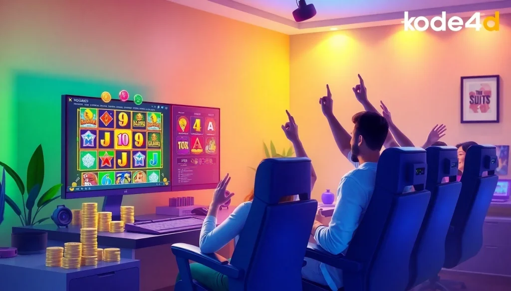 Kode4d online gaming scene with vibrant slot games and an inviting atmosphere.
