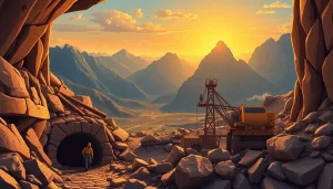 Workers exploring underground mines showcasing various mining techniques and resources.