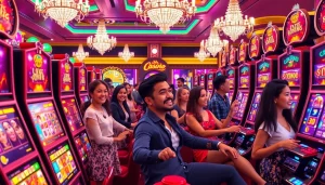 Experience the thrill of casino excitement with Slot Gacor Hari ini slot machines lighting up the room.