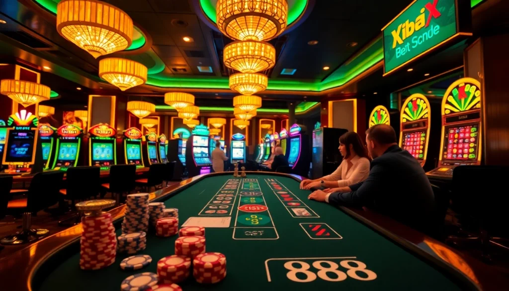 Engaged players at a vibrant casino table showcasing NK 88 betting excitement.