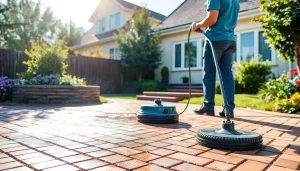 Učinkovito čiščenje tlakovcev z uporabo profesionalne opreme za brezhibne zunanje prostore.