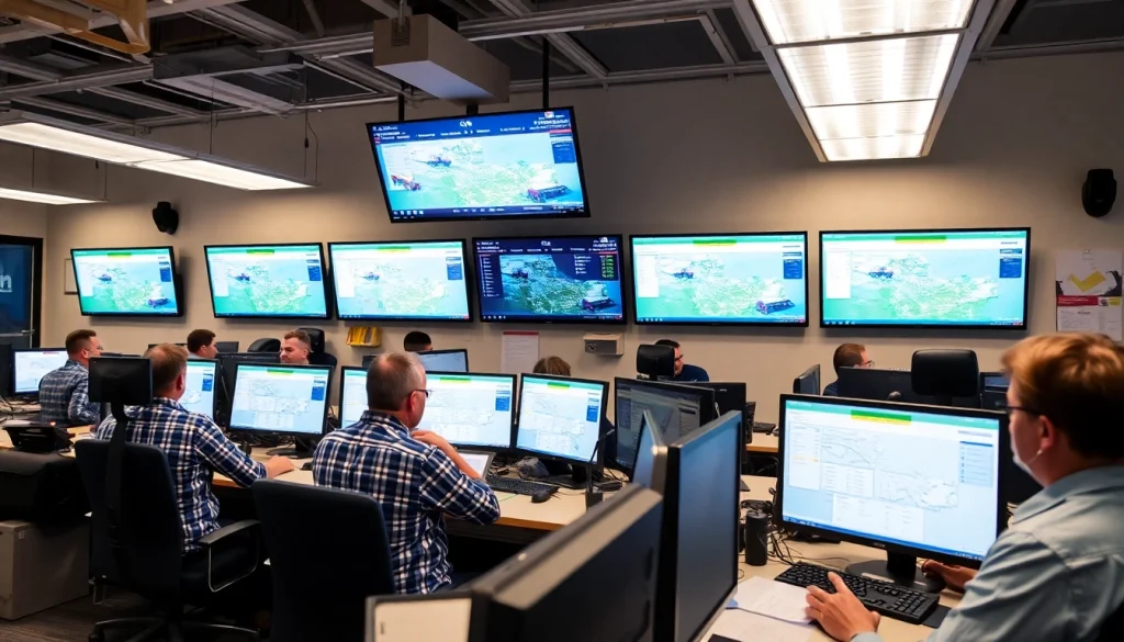 Truck Dispatch Service professionals coordinating freight in a busy office environment.
