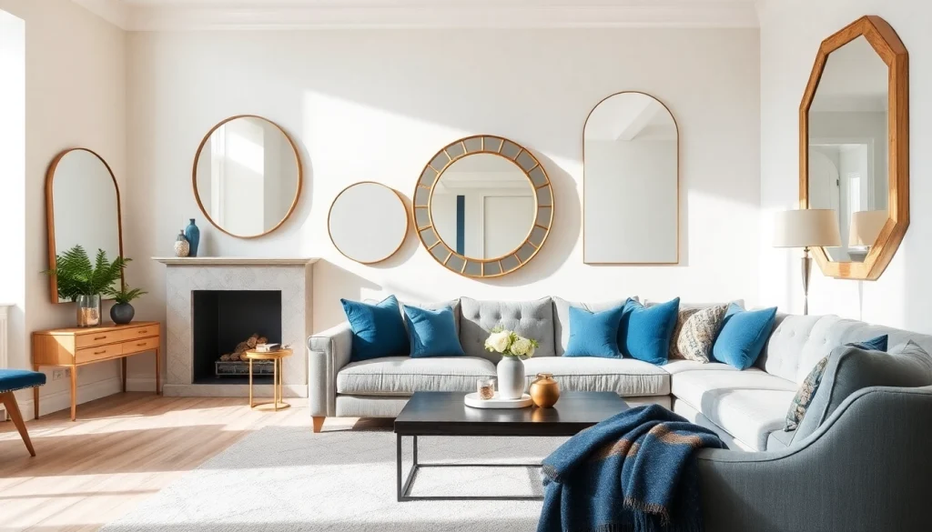 Enhance your space with unique mirrors from https://merithome.co.uk in a stylish living room.