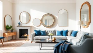 Enhance your space with unique mirrors from https://merithome.co.uk in a stylish living room.