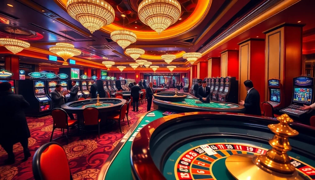 S88VIP casino scene with vibrant gaming tables and enthusiastic players enjoying thrilling games.