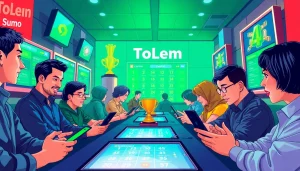 Suasana permainan online yang menarik menampilkan pemain Sumo Togel, warna-warna cerah, dan desain modern.