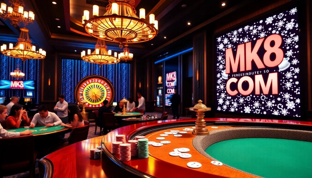 Engage in thrilling gameplay at MK8.COM with poker chips and vibrant casino elements.