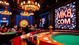 Engage in thrilling gameplay at MK8.COM with poker chips and vibrant casino elements.