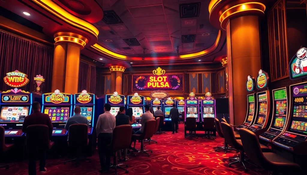 Rasakan kegembiraan di mesin slot pulsa dalam suasana kasino mewah.