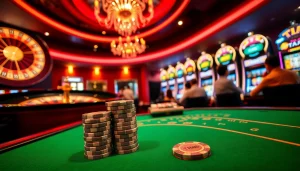 Engaging in high-stakes gameplay with TR88 poker chips at a luxurious casino table.