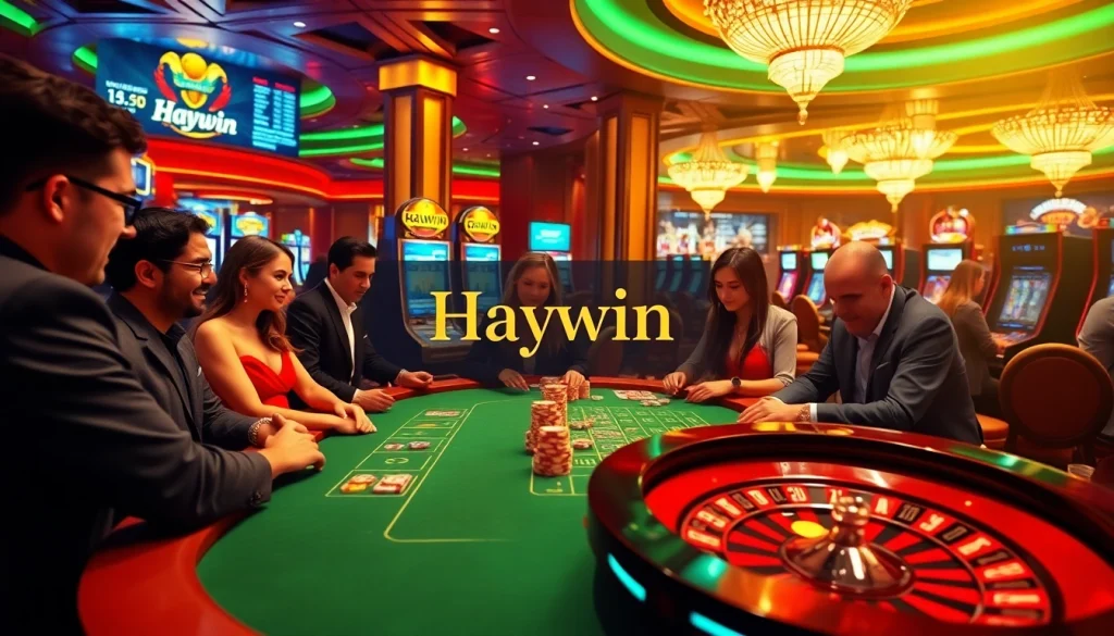 Experience thrilling moments with Haywin at an upscale casino gaming table surrounded by enthusiastic players.