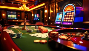 Engage with kkwin.life at a vibrant casino table filled with action, cards, and poker chips.