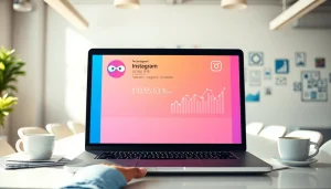 インスタフォロワー買う日本人のために効果的な戦略を示すグラフが表示されたノートパソコンの画像。