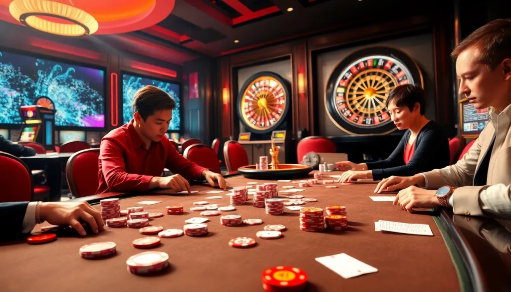 Engage in high-stakes gaming at trang chủ nova88, featuring intense poker action and vibrant casino ambiance.